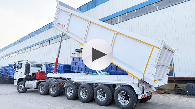 4 Axle 80 Ton Tipper Trailer Manufacturers for Sale in Tanzania, Bagamoyo