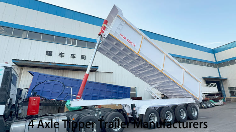 4 Axle 80 Ton Tipper Trailer Manufacturers for Sale in Tanzania, Bagamoyo