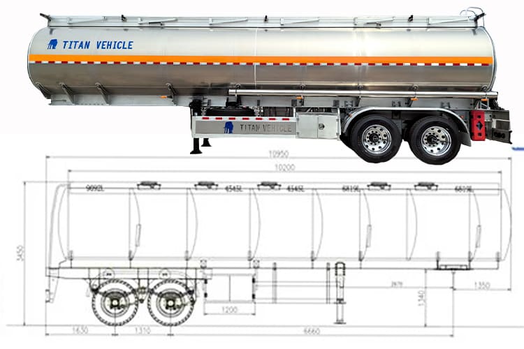 2 Axle Aluminum Fuel Tanker Trailer for Sale in Tanzania, Mtwara
