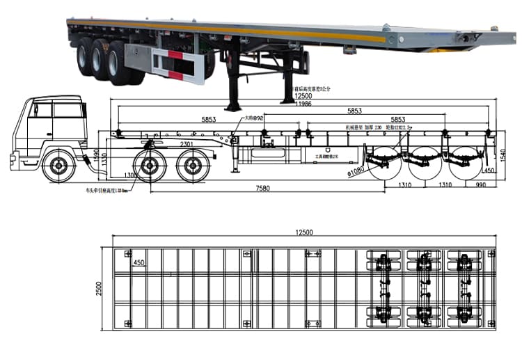 Superdoll 40 Foot Flatbed Trailer for Sale in Tanzania, Bagamoyo