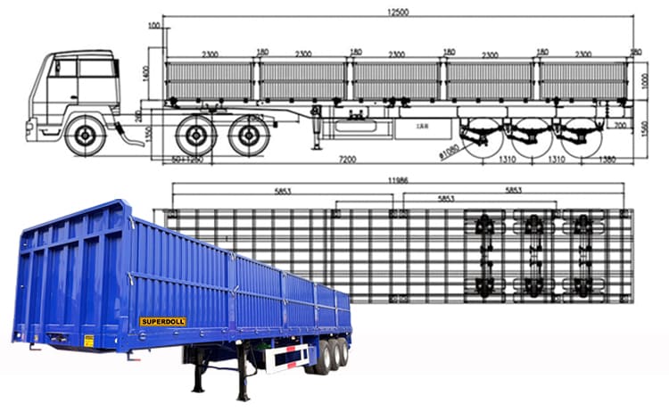 Tri Axle Superdoll Drop Side Trailer for Sale in Tanzania, Tanga