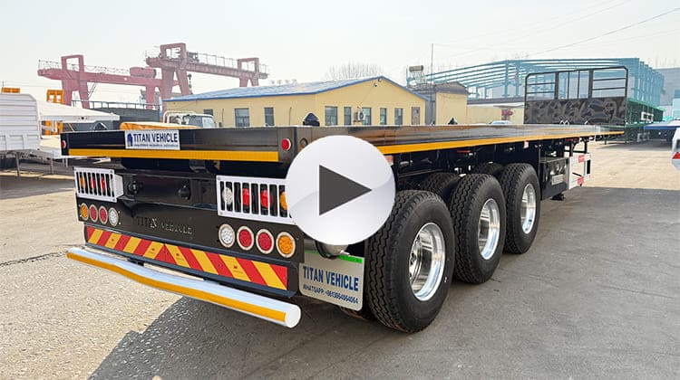 3 Axle 40 Foot Container Flatbed Semi Trailer for Sale in Tanzania