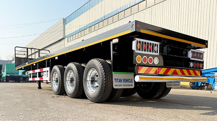 3 Axle 40 Foot Container Flatbed Semi Trailer for Sale in Tanzania