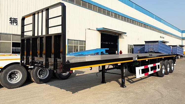 3 Axle 40 Foot Container Flatbed Semi Trailer for Sale in Tanzania