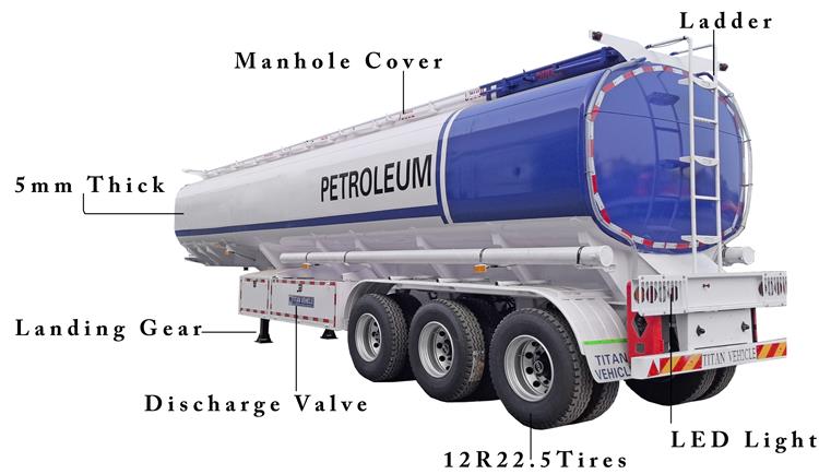 Road Fuel Petrol Tanker Semi Trailer Price for Sale In Tanzania - Monoblock Trailer