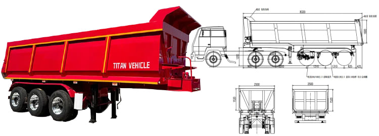 3 Axle Hydraulic Tipper Semi Trailer for Sale in Tanzania