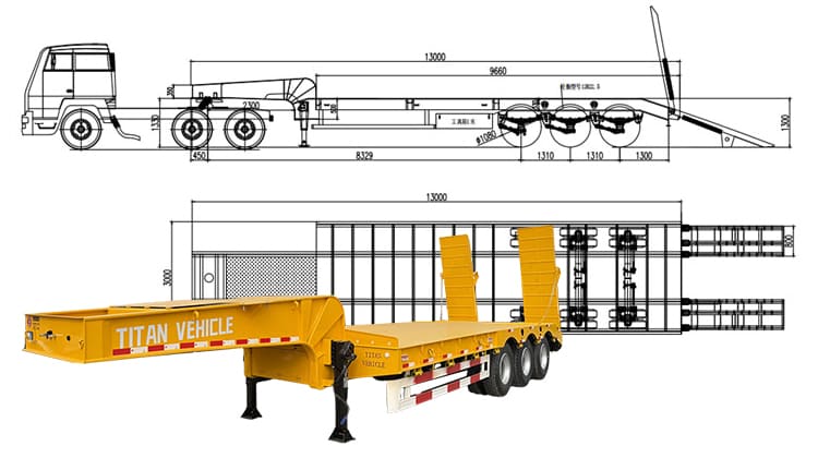 3 Axle 40 Feet Semi Lowbed Trailer Price for Sale in Tanzania