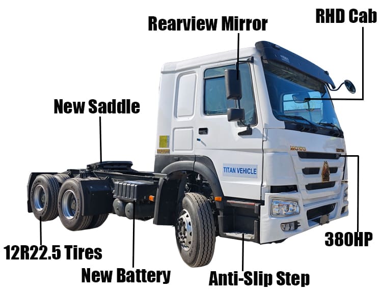 Used Howo Tractor Truck 380HP |  Cheap Used Trucks for Sale in Tanzania