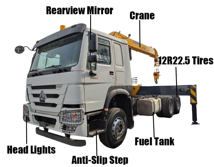 Sinotruk Howo 400 Flat Bed Truck Crane Used for Sale in Tanzania