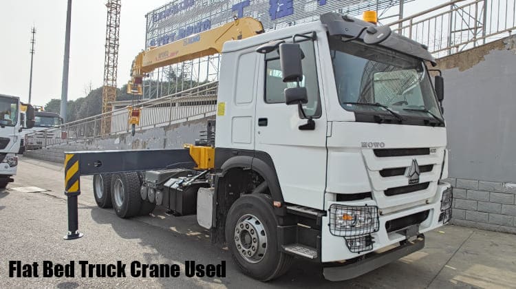 Sinotruk Howo 400 Flat Bed Truck Crane Used for Sale in Tanzania