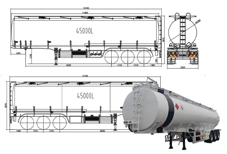 Tri Axle Petrol Tanker Trailer Price for Sale in Dar es Salaam Tanzania