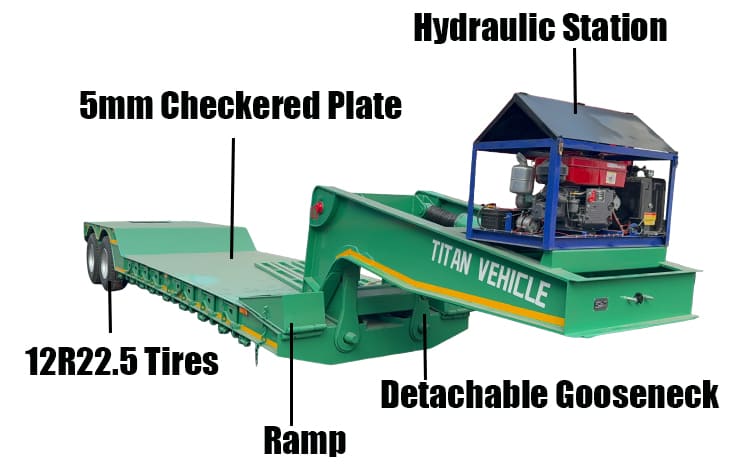 60 Ton Gooseneck Lowboy Trailer for Sale in Dar Es Salaam