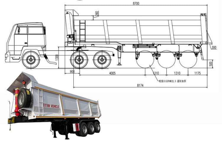 3 Axle Hydraulic Tipper Trailer Price for Sale in Dar es Salaam