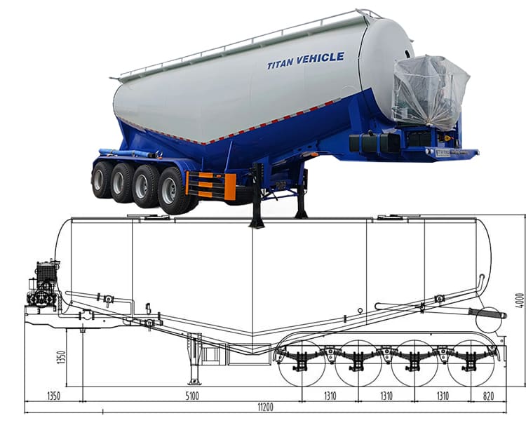 4 Axle Dry Bulker Cement Tanker Trailer Price for Sale in Tanzania