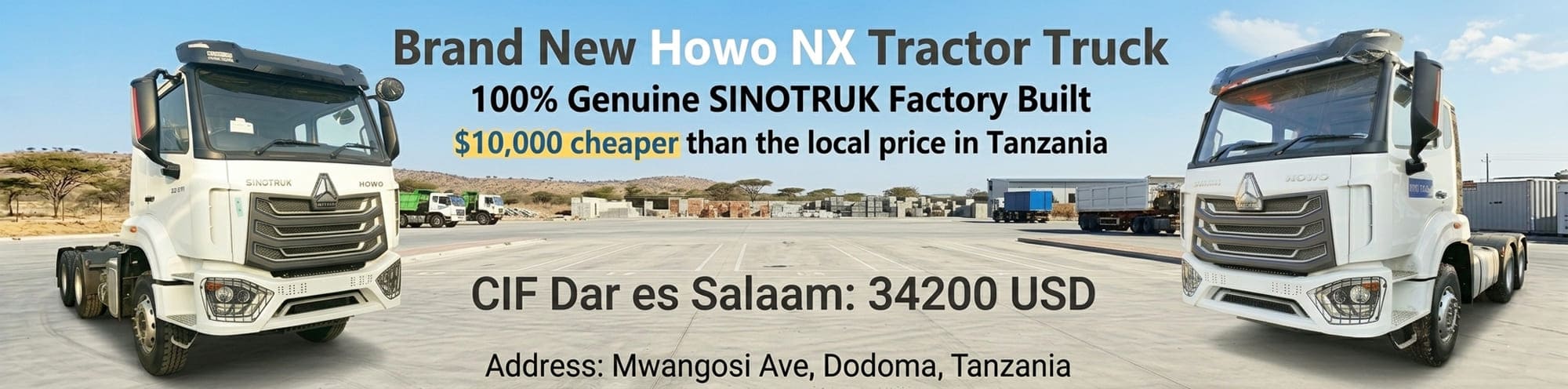 Brand New CNHTC Howo NX 6x4 Tractor Truck Price in Dar es Salaam