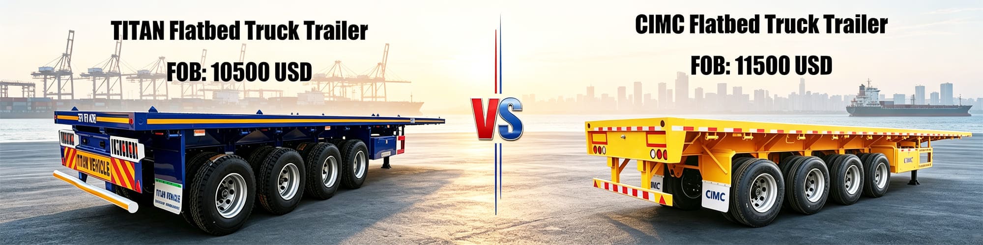 CIMC Trailer Manufacturer VS Titan Vehicle Flatbed Semi Truck Trailer for Sale in Tanzania