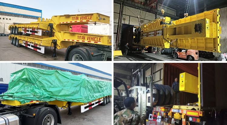 CIMC Trailer VS Titan 3 Axle 60 Ton Low Bed Trailer Price for Sale in Tanzania