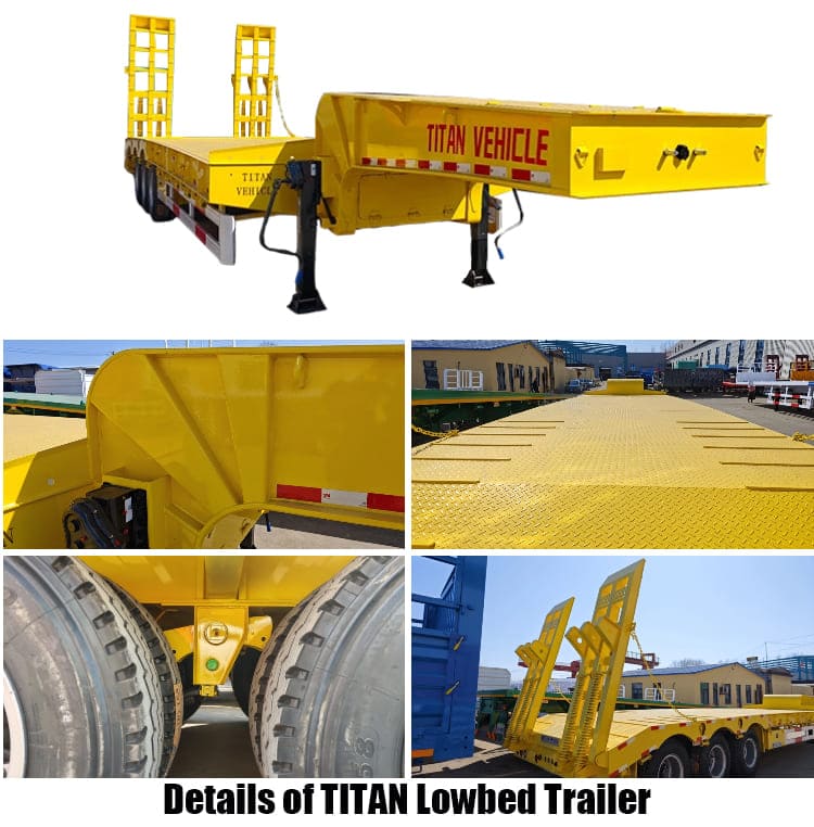 CIMC Trailer VS Titan 3 Axle 60 Ton Low Bed Trailer Price for Sale in Tanzania