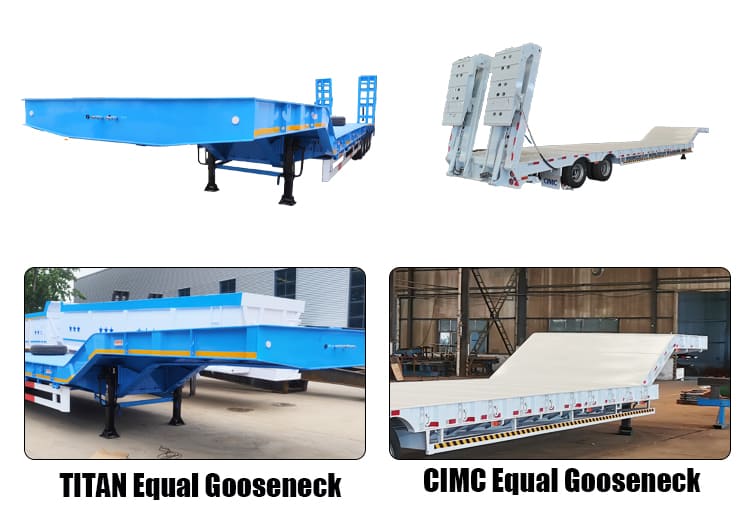 CIMC Trailer VS Titan 4 Axle 100 Ton Low Bed Truck Trailer in Tanzania 