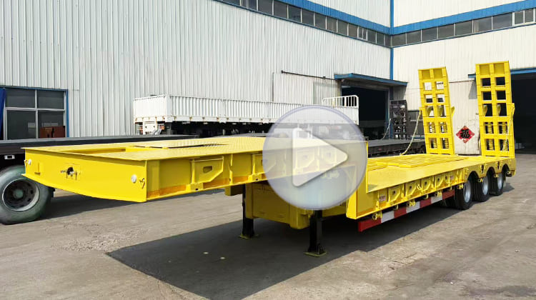 Tri Axle Semi Low Bed Trailer Truck 