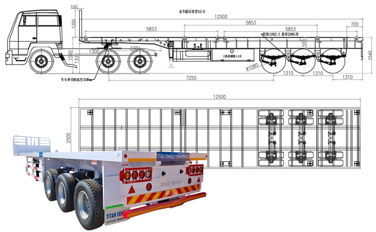 Superdoll Trailer Price VS TITAN 40Ft Flatbed Semi Trailer for Sale in Tanzania