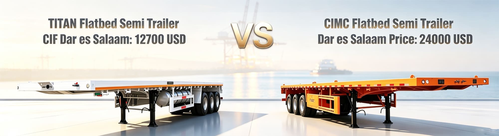 Shandong Titan Vehicle VS CIMC Vehicles Flatbed Truck Trailer in Tanzania