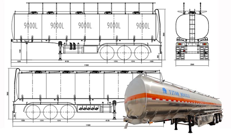 Aluminum Diesel Fuel Tanker Trailer for Sale in Dar es salaam