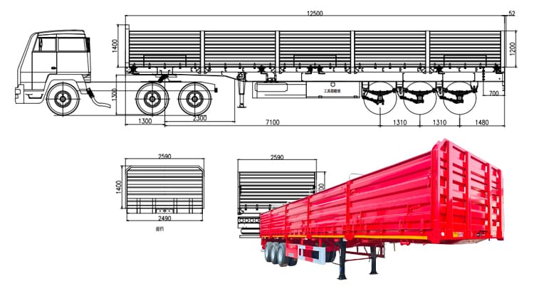 Tri axle Dropside Trailer for Sale in Tanzania