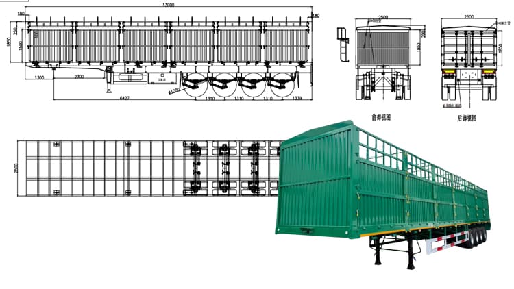 4 Axle Fence Cargo Semi Trailer Price for Sale in Dar es Salaam
