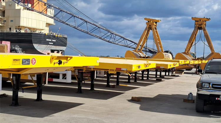 Tri Axle Semi Truck Flatbed Trailer for Sale in Zambia 