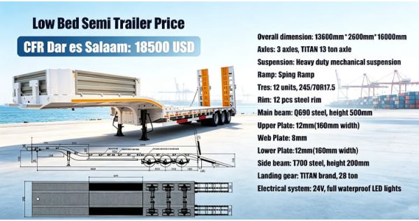 Low Bed Semi Trailer Price for Sale Tanzania