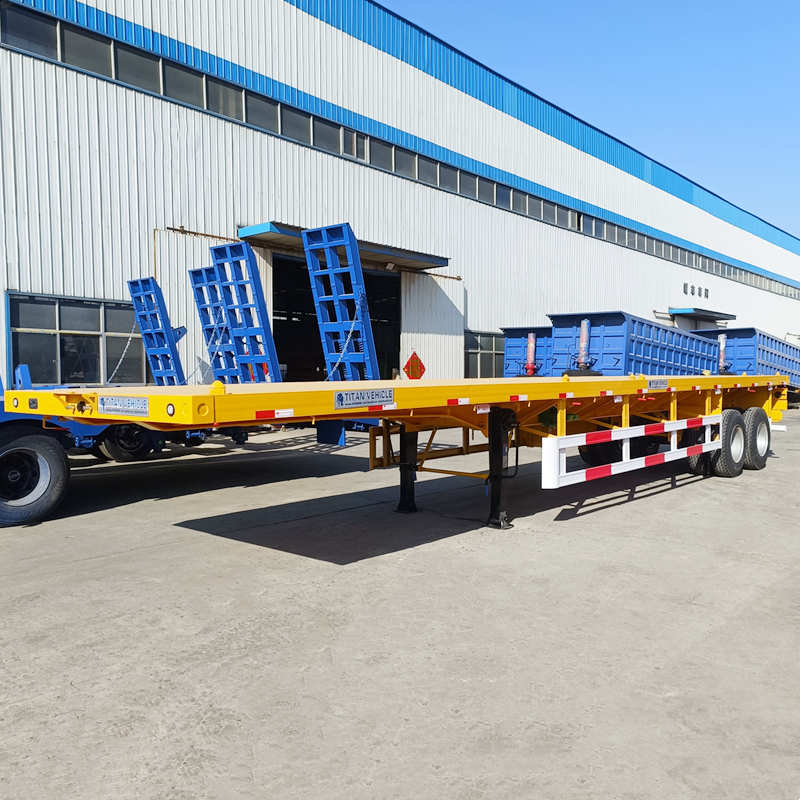 2 Axle 40 Ft Flatbed Container Trailer 