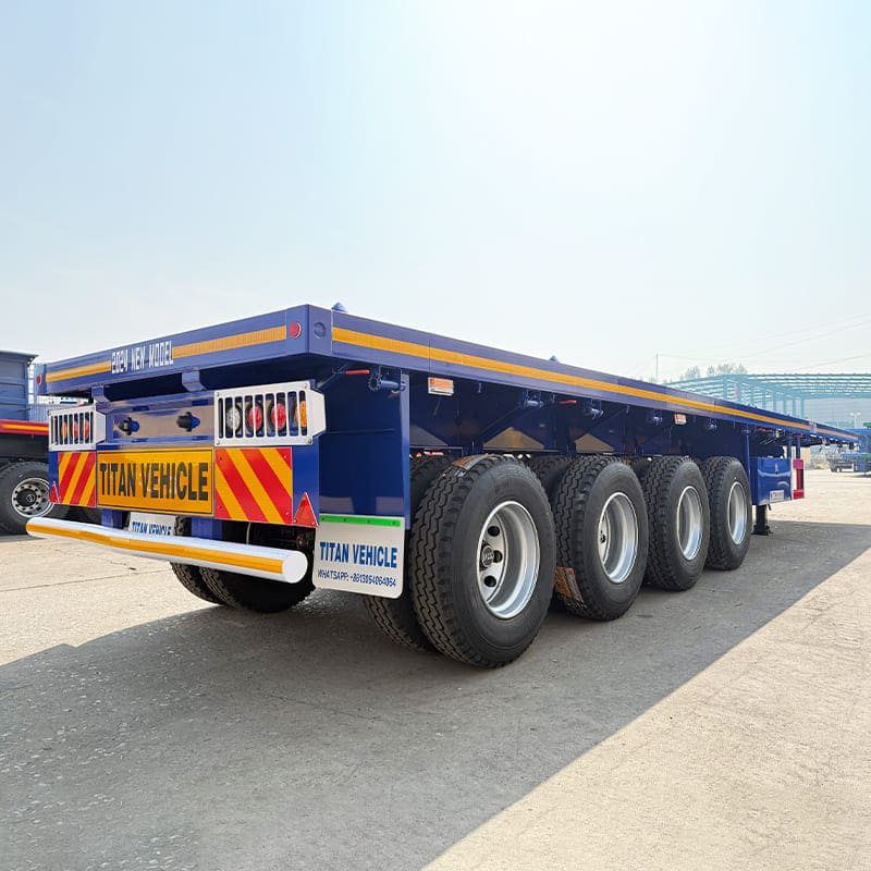4 Axle Semi Truck Flatbed Trailer