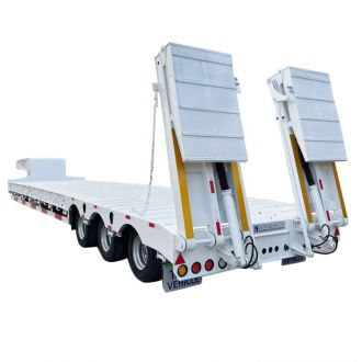  Semi Low Bed Trailer with Folding Ramps