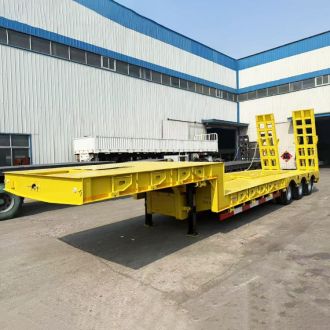 Tri Axle Semi Low Bed Trailer Truck 