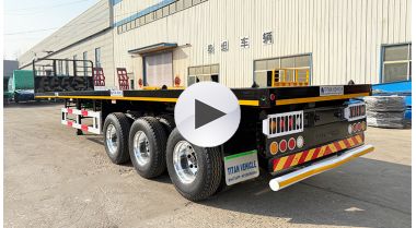 3 Axle 40 Foot Container Flatbed Semi Trailer